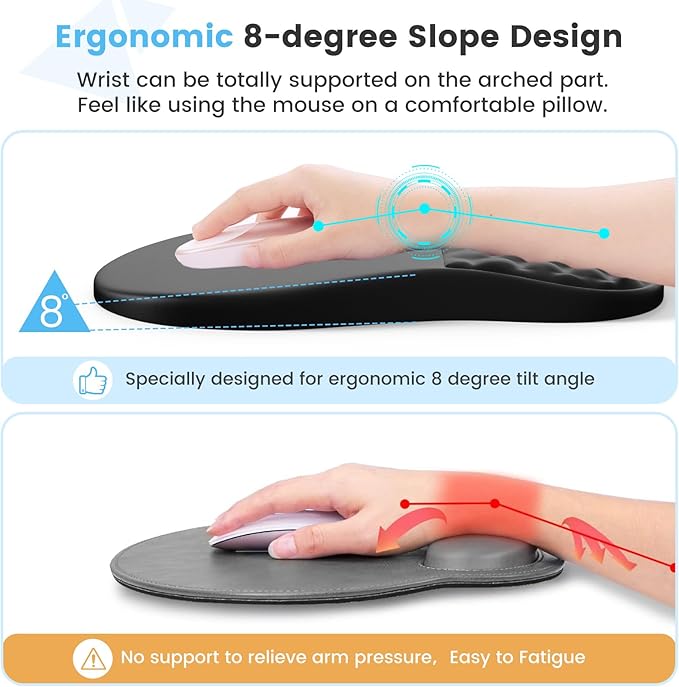 HAOCOO Ergonomic Mouse Pad with Wrist Rest Massage Support Black