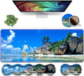 Ergonomic Keyboard Wrist Rest &amp Mouse Pad Wrist Rest Set Large XXL Gaming Desk Mat 31.5x 11.8Non-Slip Base Memory FoamEasy Typing Pain Relief for Office &amp Home Beaches Scene France Seyc