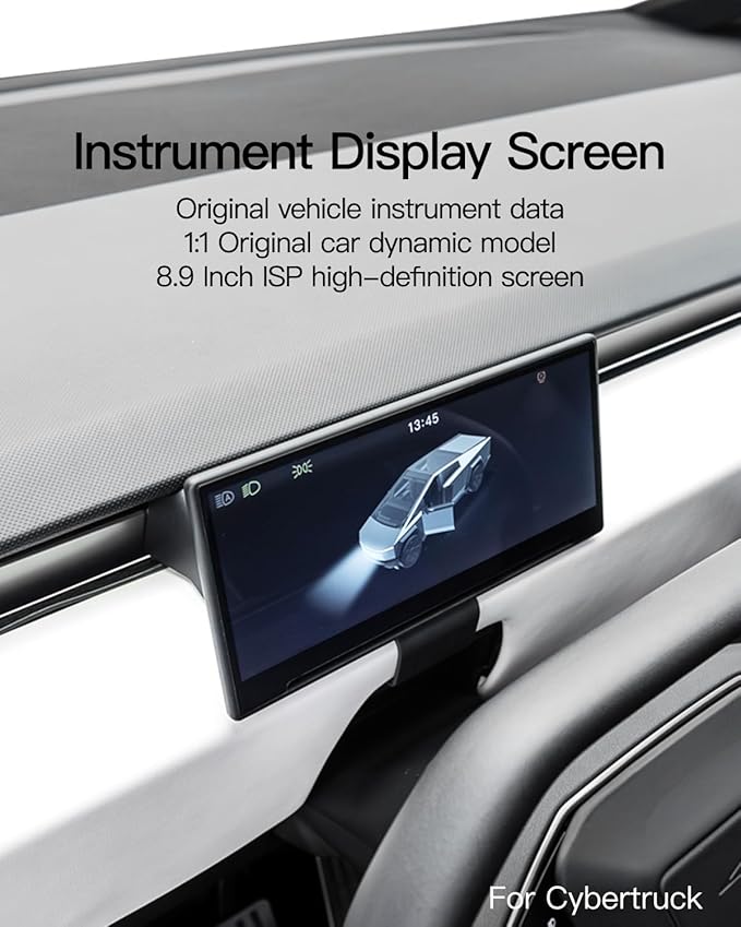 Style 8.9 Inch Smart Gauge Center Console for Tesla Cybertruck1920 * 720 HD Touch ScreenWider Viewing Angle of Large ScreenNavigationNo Broken/No Hole