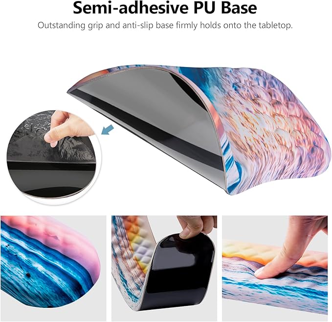 Mouse Pad Wrist Support Laokiiy 2 in1 Keyboard Wrist Rest+ Ergonomic Mouse Pad Non-Slip Wrist Rest for Computer Keyboard Made Easy Typing &amp Relieve Wrist Pain(Sunrise Beach)