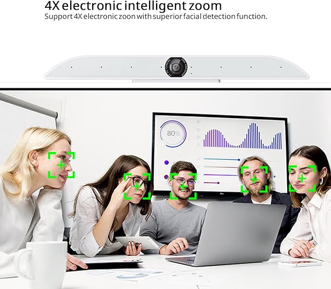 GTek All-in-One 4K AI Tracking Conference Camera with Microphone Array 8.3MP Ultra HD Webcam Auto Framing Wide-Angle 120° View Noise Reduction USB Plug &amp Play for Zoom/Teams/Classrooms
