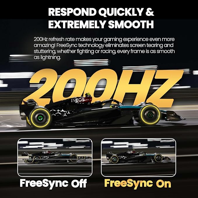 CRUA 24 Inch 200hz/180hz Curved Gaming Monitor FHD 1080P Frameless Computer Monitors Support AMD freesync Low Motion Blur Eye Care DisplayPort HDMI Compatible Wall Mountable Installs-Black