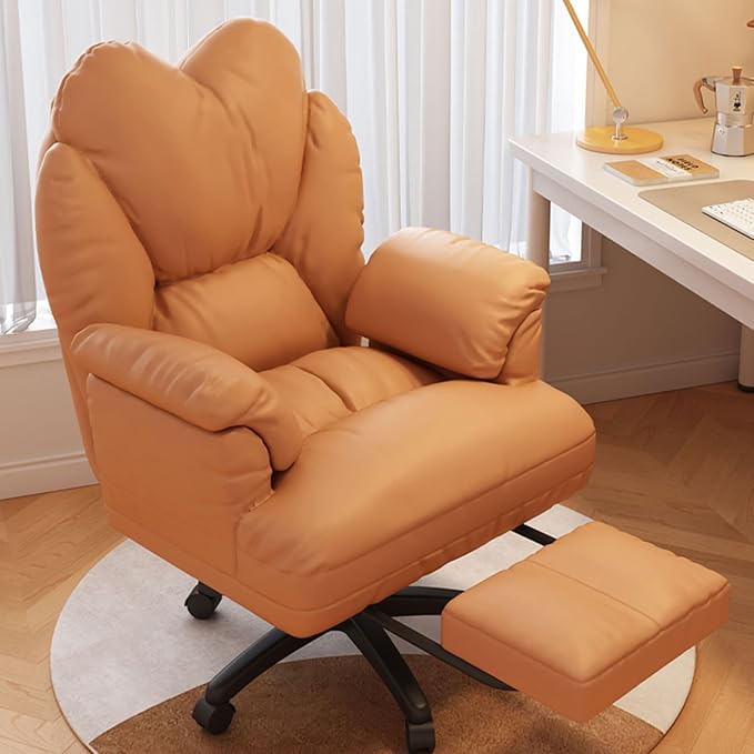 Computer Office Chairs Lazy Sofa Recliner for Bedroom Adjustable Lift Gaming Chair with Retractable Footrest and Wheels Swivel Video Gaming Chairs for Living Room