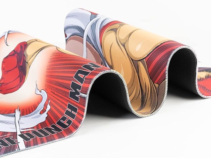 Grupo Erik One Punch Man Saitama XXL Mouse Mat - Desk Pad - 31.5 x 13.78 Non-Slip Rubber Base Mouse Pad Gaming Mouse Pad Keyboard Mouse Mat - One Punch Man Manga