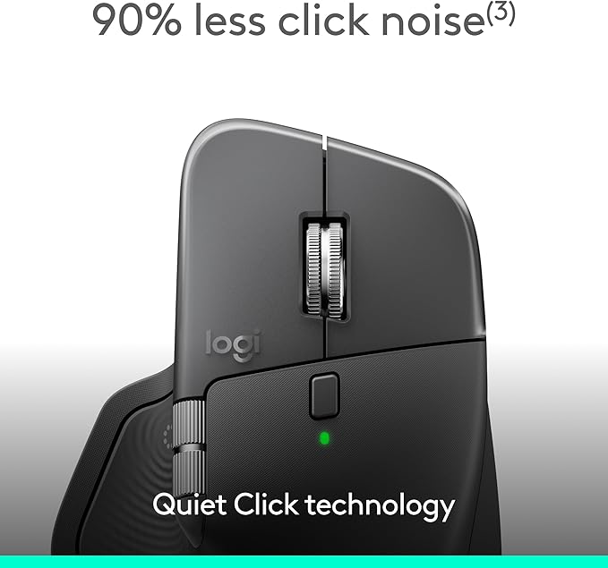 Logitech MX Master 4 for Business Wireless Mouse with Quiet Clicks 8K DPI MagSpeed Scrolling Logi Bolt Receiver Bluetooth Actions Ring Haptics USB-C Charging – Graphite