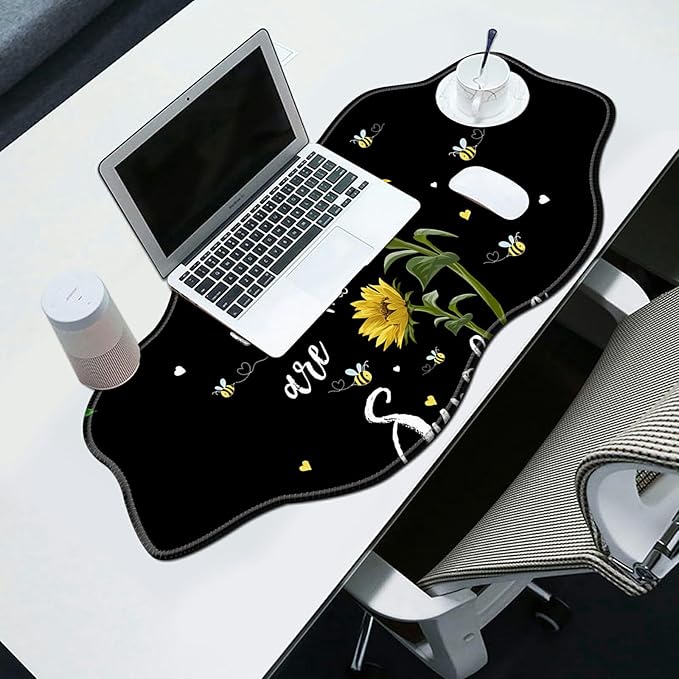 Sunflower Desk Mat Mouse Pad 35.4X15.7 XL Extended Mousepad Huge Mouse Pads with Stitched Edges Desk Pad for Work Game Office Home