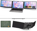 Triple Laptop Screen Extender 2.2lb 14 FHD Ultra-Light Multiple Laptop Monitor Extender Ultra-Thin Portable Monitors Attachable for 13.3-17 Laptops Triple Screen Extender for Windows/Mac/Chrome
