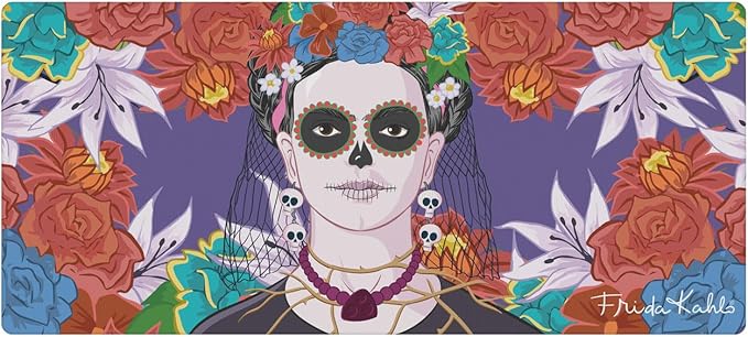 Head Case Designs Officially Licensed Frida Kahlo Day of The Dead Floral Art 37.4 x 15.75 x 0.16 inches (900 x 400 mm) - XL Gaming Office Desk PC Keyboard Mouse Mat Pad