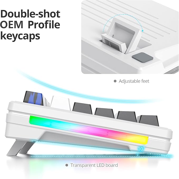 Owpkeenthy 75 Percent Gaming Keyboard Gasket Mounted87 Key TKL Mechanical Keyboard Hot Swappable with Sound Absorbing Foam Pre-lubed Linear Switch South-Facing RGB Backlit for PC Laptop (Olivia)