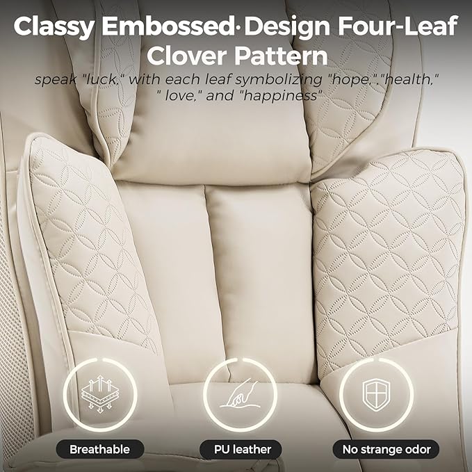GTPLAYER Big and Tall Office Chair 400LBS Wide Ergonomic Gaming Chair with Deluxe Embossing Designed Leather with Foot Rest150°Reclining Adjustable Soft Armrests Pocket Spring Back Support and Pillow