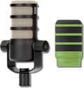 Rode PodMic Cardioid Dynamic Broadcast Microphone with WS14 PodMic Pop Filter - Green