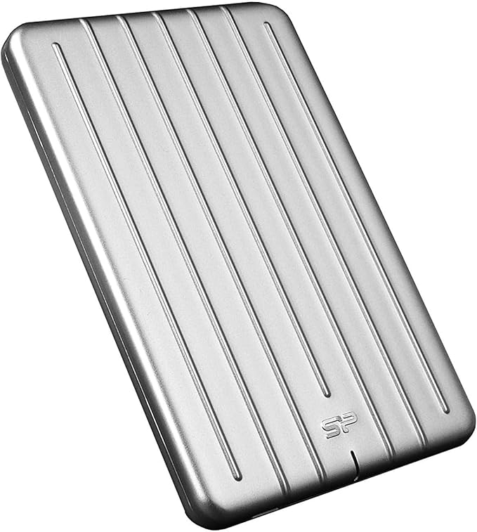 Silicon Power 1TB Rugged Portable Hard Drive 100% Aluminium Slim Case (12 mm.) LED Indicator Shockproof up to 1.22m Type C to USB 3.1