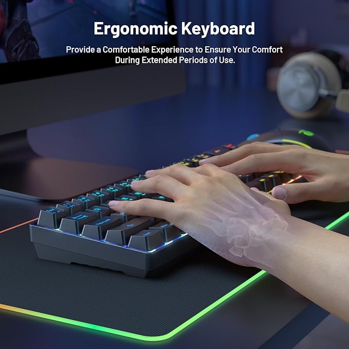 Snpurdiri 60% Wireless Gaming Keyboard and Mouse ComboLED Backlit Rechargeable 2000mAh BatterySmall Membrane But Mechanical Feel Keyboard + Popular RGB Mice for GamingBusiness Office
