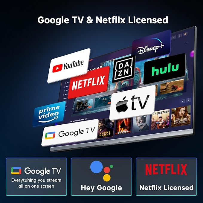KTC 32 Inch 4K Smart Monitor Google System UHD (3840x 2160) Smart Monitor with Speakers Netflix Licensed Type-C 65W PD WirelessDisplay HDR Bluetooth Hey Google Voice Remot VESA Support A32Q8