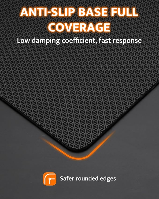 darkFlash Glass Mouse Pad 11.8×10.2 Inch Ultra-Smooth Tempered Surface Precision Tracking Anti-Slip Rubber Base Durable Etched Finish Ideal for Gaming &amp Work (Black 11.8L x 10.2W inches)