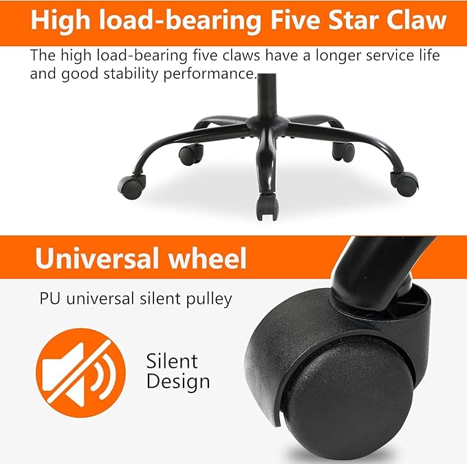 PC Gaming Chair with Footrest Ergonomic Home Office Chair with Lumbar Support &amp Headrest Pillow Height Adjustable Swivel Recliner Racing Computer Video Game Chairs Black