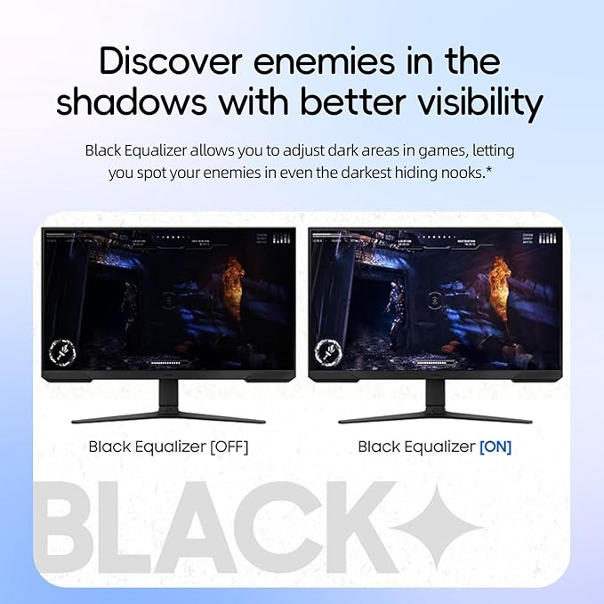 Samsung Odyssey G24 inch FHD Gaming Monitor 180Hz 1ms AMD FreeSync Black Equalizer Virtual Aim Point Eye Care Flicker-Free Game Mode HDMI &amp DisplayPort Tilt/Height/Swivel Adjustment Bla