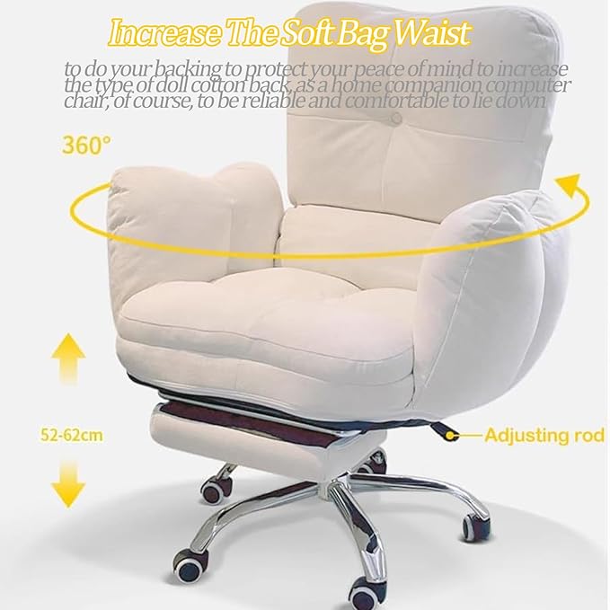 Ergonomic Gaming Chair with Footrest and PetFriendly Fabric Ideal for Home Office Girls Dormitory and Video Game Enthusiasts