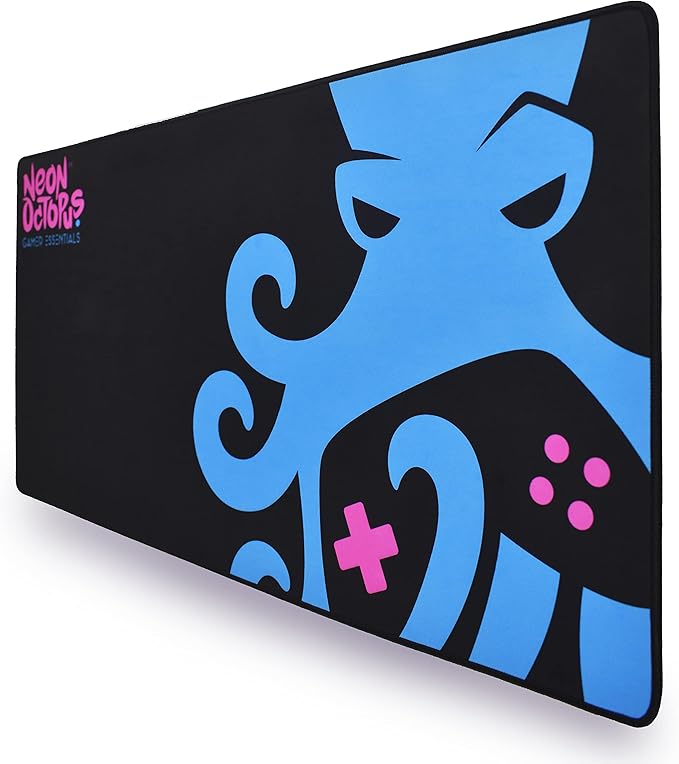 Gaming Mouse Pad Extended XL Ultra-Glide Micro-Weave Cloth Surface Liquid Resistant Anti-Fray Stitched Edge Non-Slip Rubber Base Thick Gamer Esports Mousepad. Wireless Keyboard Pads Black Desk Mat