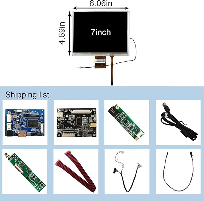 7 800x600 CLAA070MA0ACW Resistive Touch LCD Display with H/D Audio Controller Board