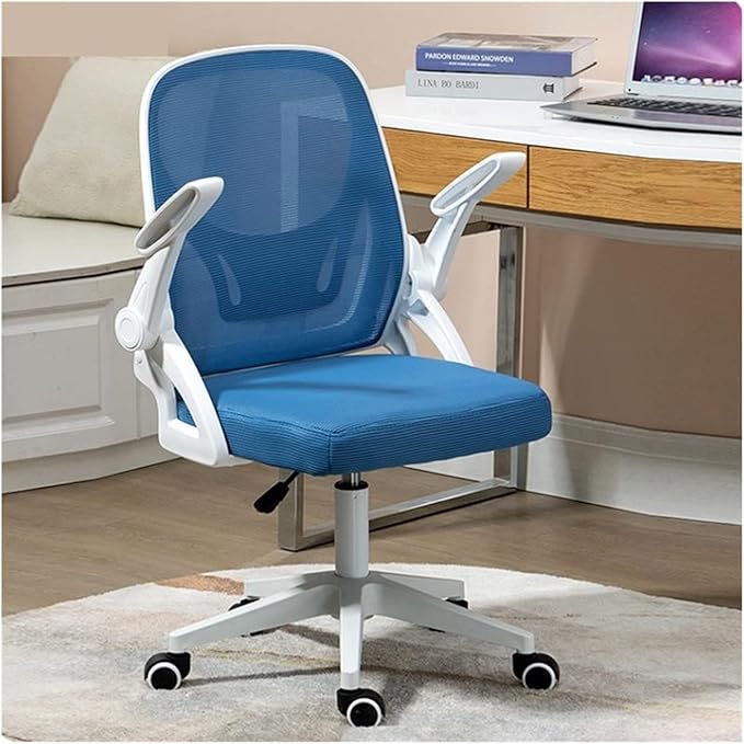 Adjustable Office Computer Chair with Armrest Mesh Office Chair Computer Indoor Bedroom Swivel Adjustable Liftable Gaming Chairs(White Pink)