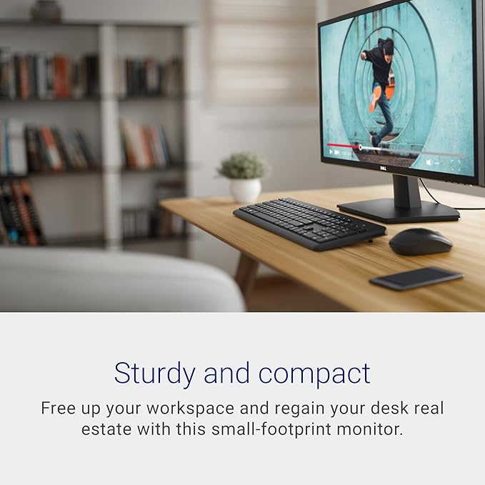 Dell SE2722H Monitor - 27-inch Full HD (1920 x 1080) 60Hz 8ms Display HDMI/VGA Connectivity AMD FreeSync Technology Tilt Adjustability - Black