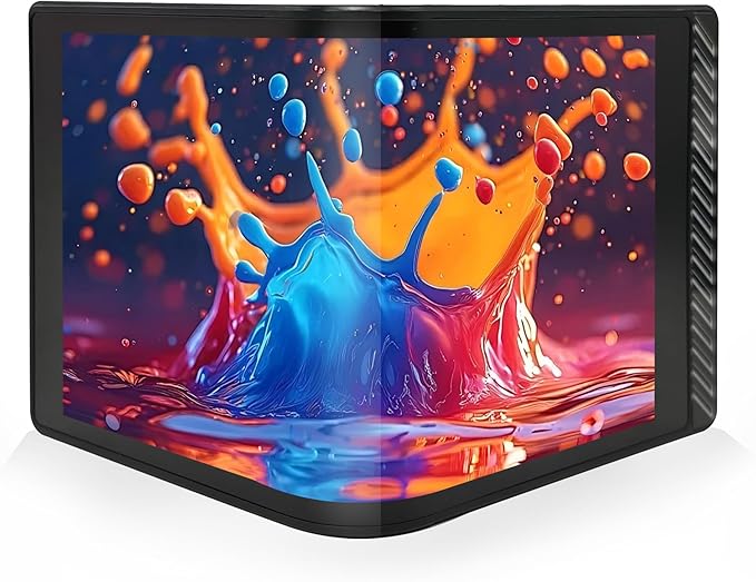Portable Water Cooling Curved Screen Monitor 6.5 inch 2K 2560×1440 IPS with Magnic Stand External Computer Laptop OLED Monitor for PC Laptop Desktop (Black)