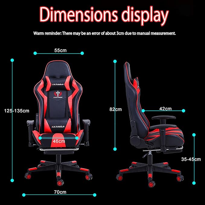 JSWHYBD Gaming Chair with Foot Rest Computer Chair E-Sports Chair Three-Level Explosion-Proof Gas Pole Large Angle Latex Recliner Suitable for Home Office Game Live Streaming Internet Cafe Game Room