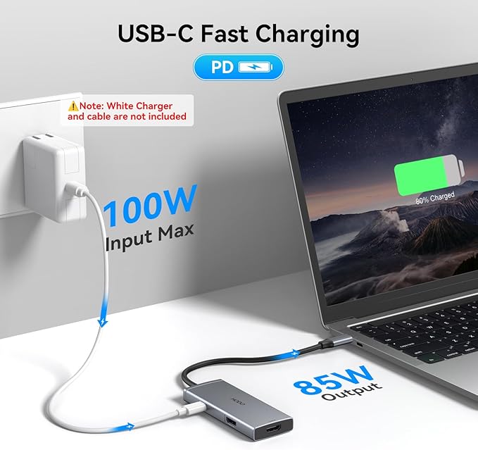USB C Docking Station Dual HDMI Monitor 4K 60 Hz USB C to Dual HDMI Adapter with 2 hdmi Ports USB-C Hub 2 Monitors with 3 USB Port PD Charging Compatible for Dell XPS HP Surface etc
