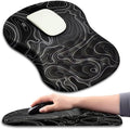 Ergonomic Mouse Pad with Massage Dot Comfortable Computer Mouse Pad for Laptop Wrist Rest Pain Relief Non-Slip PU Base Black 12 x 8 in