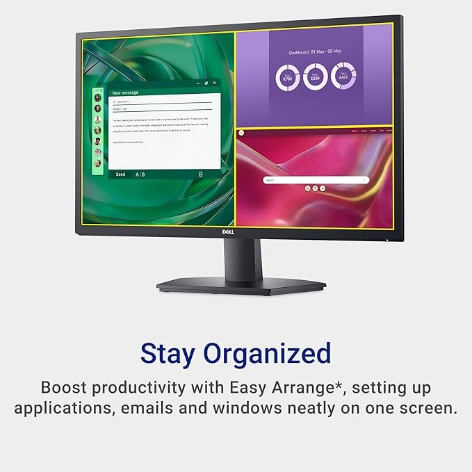 Dell 27 SE2725H Monitor - 27-Inch Full HD (1920x1080) VA Panel Tilt Functionality Certified by TÜV Rheinland for 3-Star Eye Comfort - Black