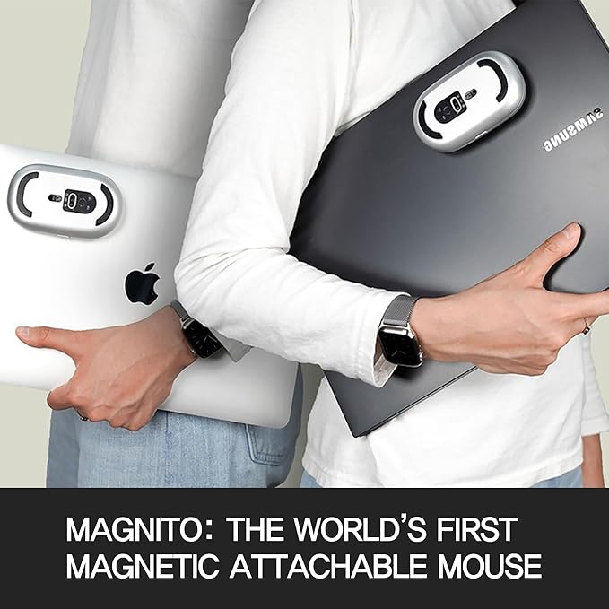 Magnito – Magnetic Wireless Bluetooth Mouse for MacBook iPad Laptop Windows Chrome OS Linux – Compact &amp Portable Slim Lightweight Quiet Clicks – The Best Travel Mouse (Silver)