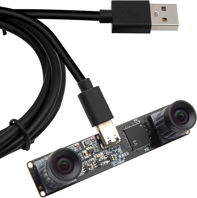 SVPRO 210fps Monochrome Global Shutter USB Camera Module - Dual Lens Synchronization - Black/White - 800P - Lightburn - OmniVision OV9281