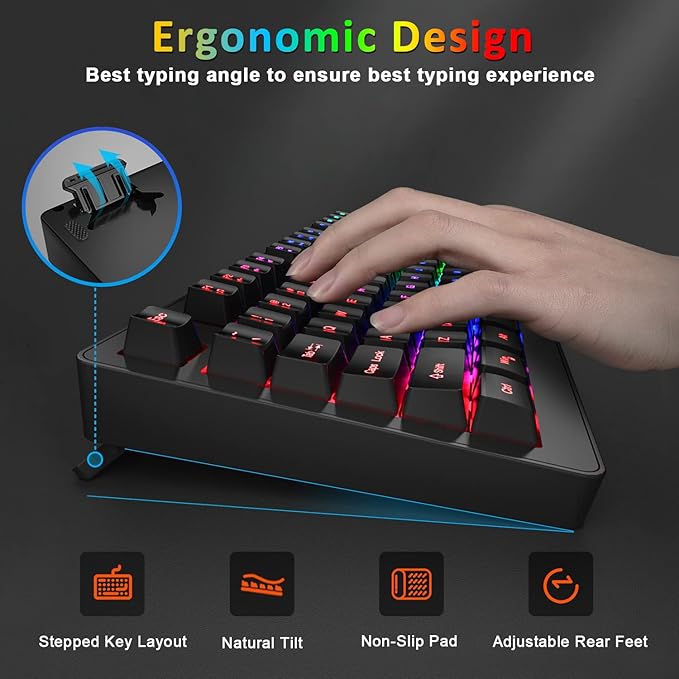 BlueFinger Wireless Keyboard and Mouse Combo Long Lasting Rechargeable Battery 87 Keys RGB Rainbow Backlit Gaming Keyboard &amp Ergonomic Light Up Gaming Mouse for Mac Laptop Computer PC Gamer