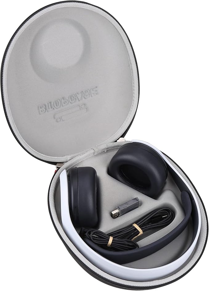 Hard EVA Protective Carrying Storage Cover Case for Sony PULSE 3D Wireless Headset Sony PS5 Headset (Black with Slot)