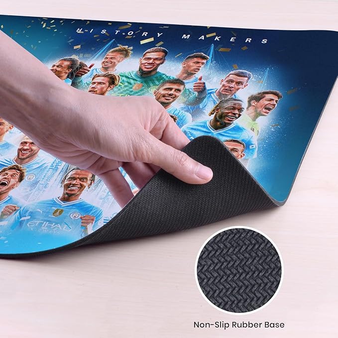 Head Case Designs Officially Licensed Manchester City Man City FC Champions Crest Kits &amp Players 37.4 x 15.75 x 0.16 inches (900 x 400 mm) - XL Gaming Office Desk PC Keyboard Mouse Mat Pad