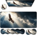 Ergonomic Keyboard Wrist Rest &amp Mouse Pad Wrist Rest SetXL Gaming Desk Mat 31.5x 11.8Non-Slip BaseMemory FoamEasy Typing Pain Relief for Office &amp HomeEagle Flying