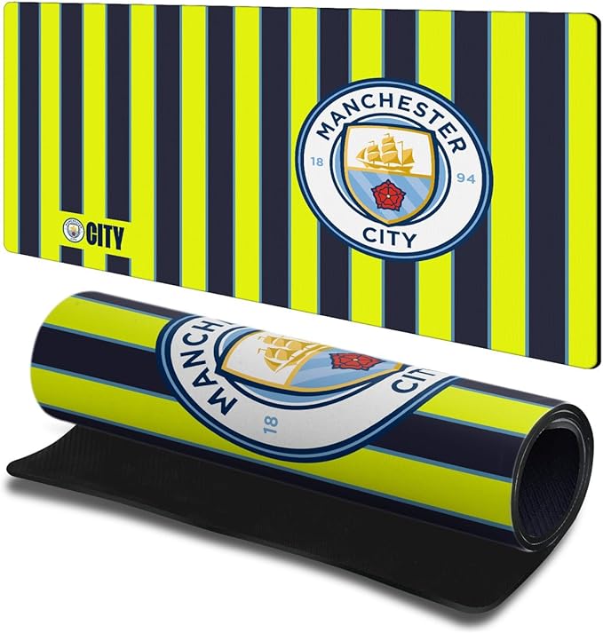 Head Case Designs Officially Licensed Manchester City Man City FC 2024/25 Away Crest Kits &amp Players 23.62 x 11.81 x 0.12 inches (600 x 300 mm) - L Gaming Office Desk PC Keyboard Mouse Mat Pad