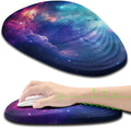 Ergonomic Mouse Pad Wrist Support Mouse Pad with Wrist Rest Entire Memory Foam &amp Non-Slip PU Base MousePads with Stepped-Wedge Design for Pain Relief Desk Office Home Galaxy