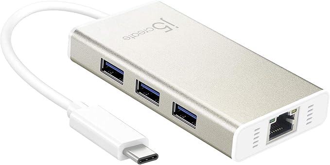 j5create USB Type-C Hub Adapter with Gigabit Ethernet and 3X USB 3.0 Ports