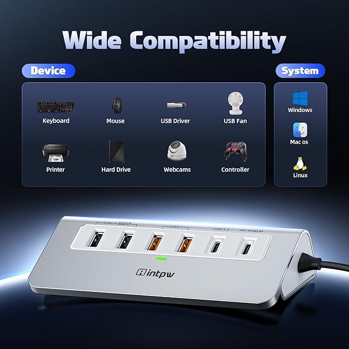 P9 PRO USB C Hub 10Gbps 9-in-1 USB C Docking Station with 4K@60Hz HDMI Type-C &amp 2 Type-A 3.2 2 USB-A 2.0 PD 100W SD/TF PortAluminum USB Hub for Laptop iPhone 17 Series MacBook Air/Pro