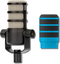 Rode PodMic Cardioid Dynamic Broadcast Microphone with WS14 PodMic Pop Filter - Blue
