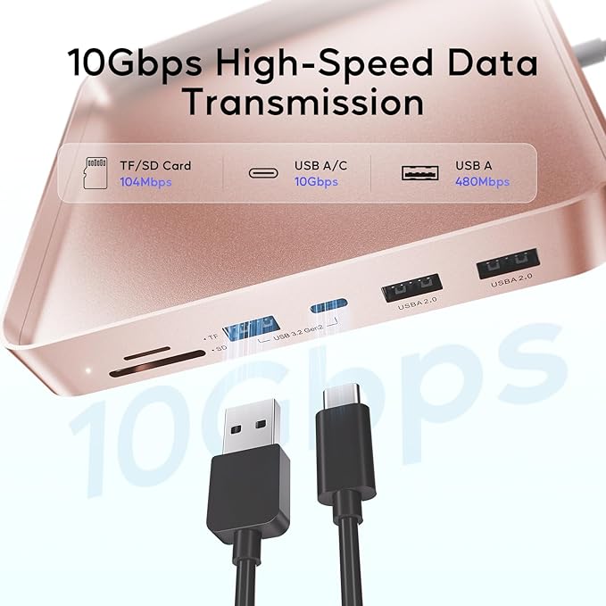 USB C HUB for iMac 24 inch 2021/2023 PULWTOP USB Hub Adapter iMac Accessories for M1/M3 with USB C 10Gbps 3*USB A SD/TF Docking Station Support Expand M.2 SSD (Not Included) Color not for i.Mac M4