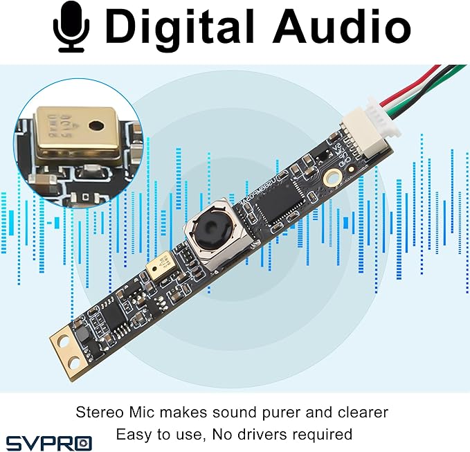 SVPRO 8MP USB Camera with Microphone - UVC Micro Webcam Board for PC/Laptop Autofocus Camera Module for Laser Engraver/Lightburn USB Plug &amp Play for Windows/MacOS/Linux/Android