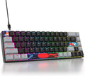 65% Mechanical Keyboard 68-Key Wired Gaming Keyboard with Red Switch RGB Lighting Effect PBT Keycaps Ultra-Compact Mini Keyboard Suitable for Win/Mac(68 Dark)
