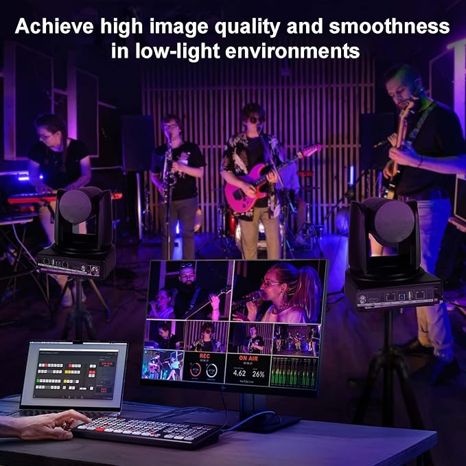 PTZ Camera 10X Optical Zoom Video with SDI Cameras HDMI Camera Support PTZ Control and IP Live Streaming Output for Conferencing Church