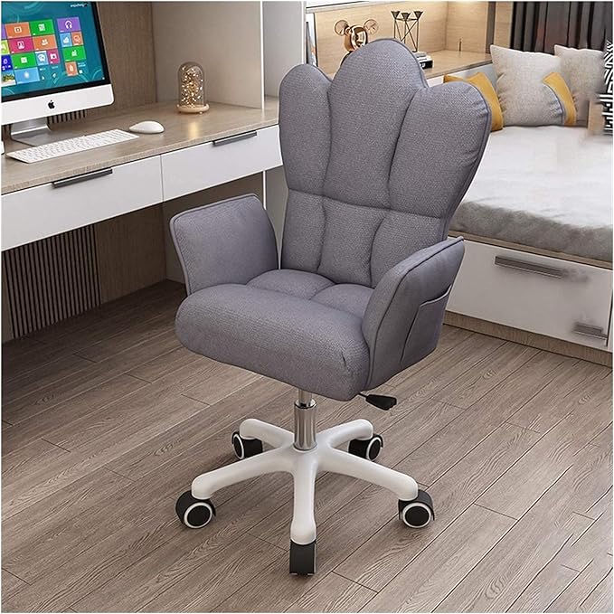 Katzowen Home Office Chair Dwelling backrest Gaming Chair Reclining Swivel Chair Simple Lift Cute Group Chair Faineant Learning (Color : Khaki)