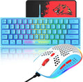60% Gaming Keyboard and Mouse Combo Samll Mini RGB Backlight Mechanical Feeling and Honeycomb Optical Mouse Mouse pad for Gamers and Typists