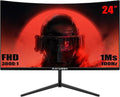 24 inch Curved Monitor 100Hz 1ms Computer Gaming Monitor FHD 1920×1080P3000:1 Contrast Ratio with FreeSync &amp Eye-Care Technology HDMI×1VGA×1 for Gaming Home OfficeWall Mount Install