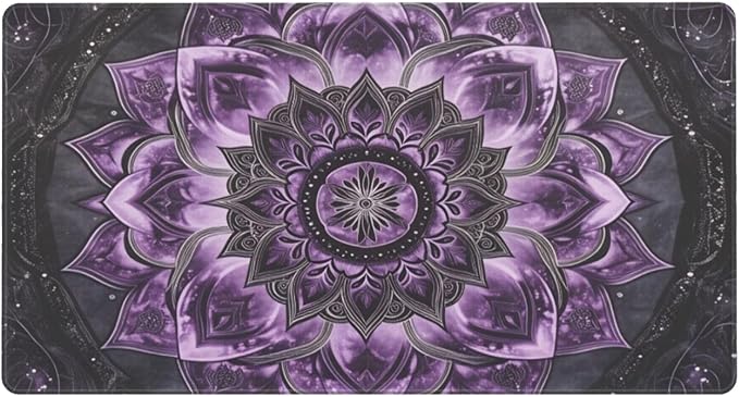 Purple Mandala Boho Floral Desk Cover MatExtended Large Mouse PadComputer Laptop Mat Desk Decor for Office Game Home 30x16 Inch